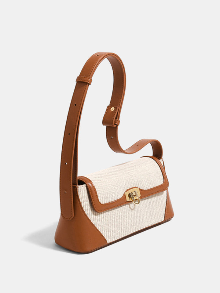 Women's Shoulder Bag with Flap Closure & Two-Tone | Baguette