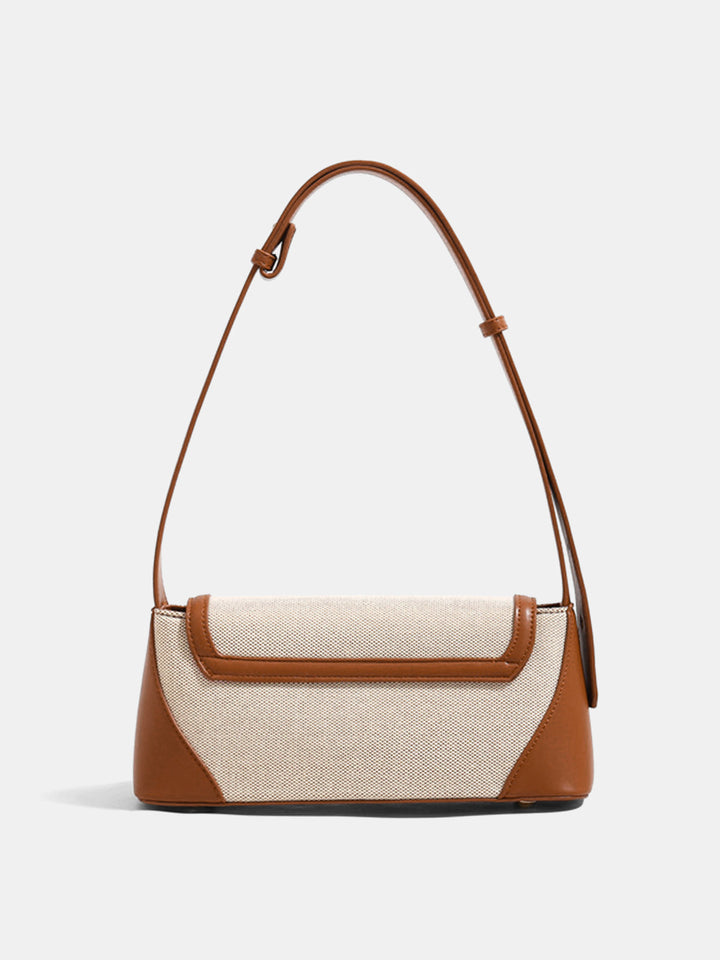 Women's Shoulder Bag with Flap Closure & Two-Tone | Baguette
