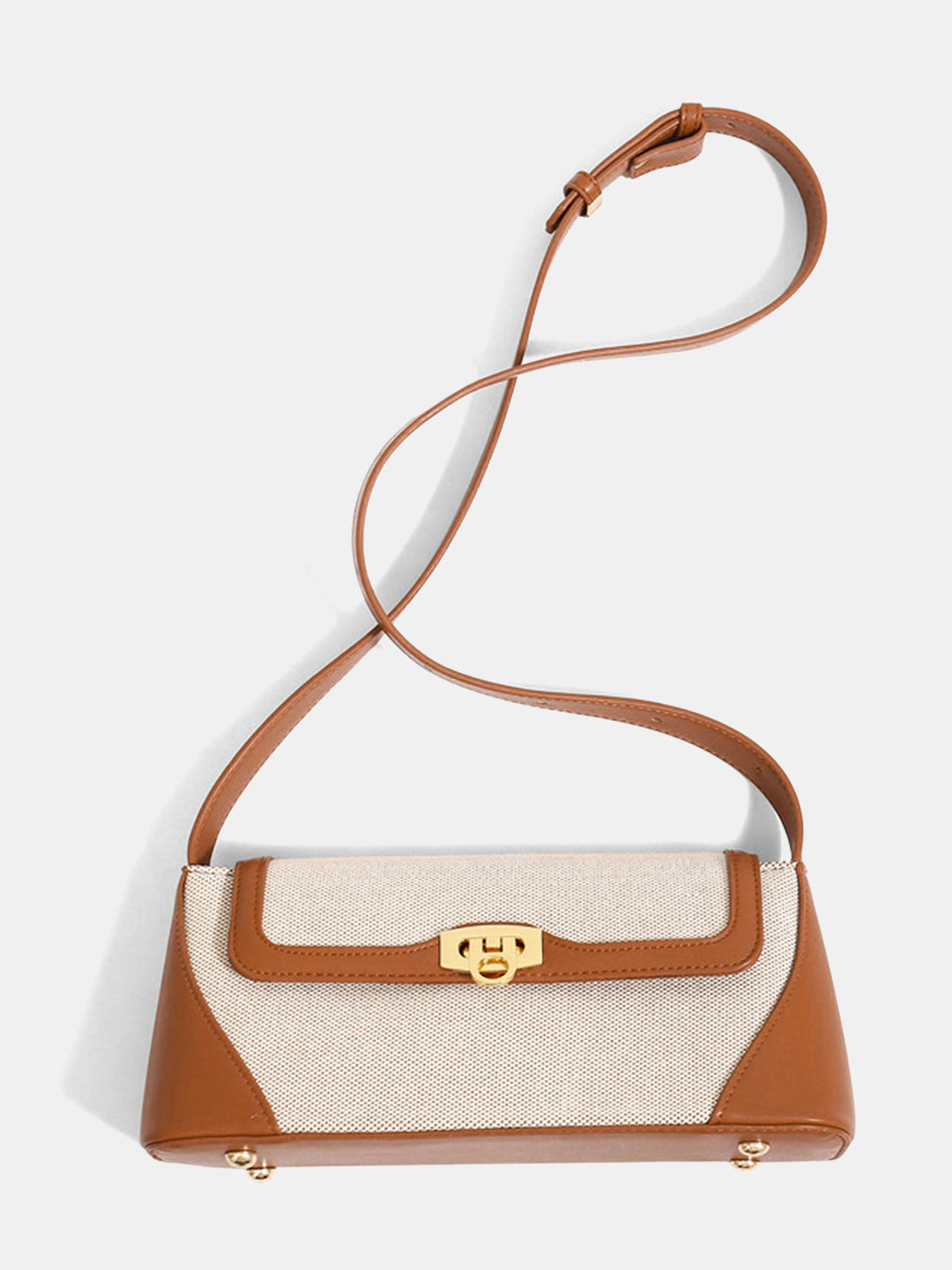 Women's Shoulder Bag with Flap Closure & Two-Tone | Baguette