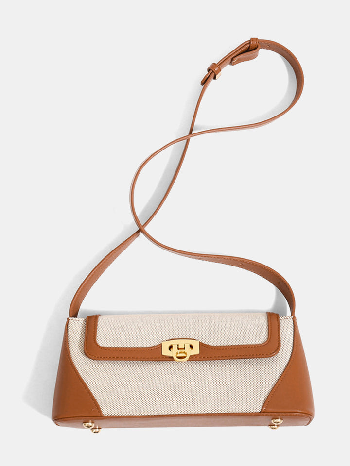 Women's Shoulder Bag with Flap Closure & Two-Tone | Baguette