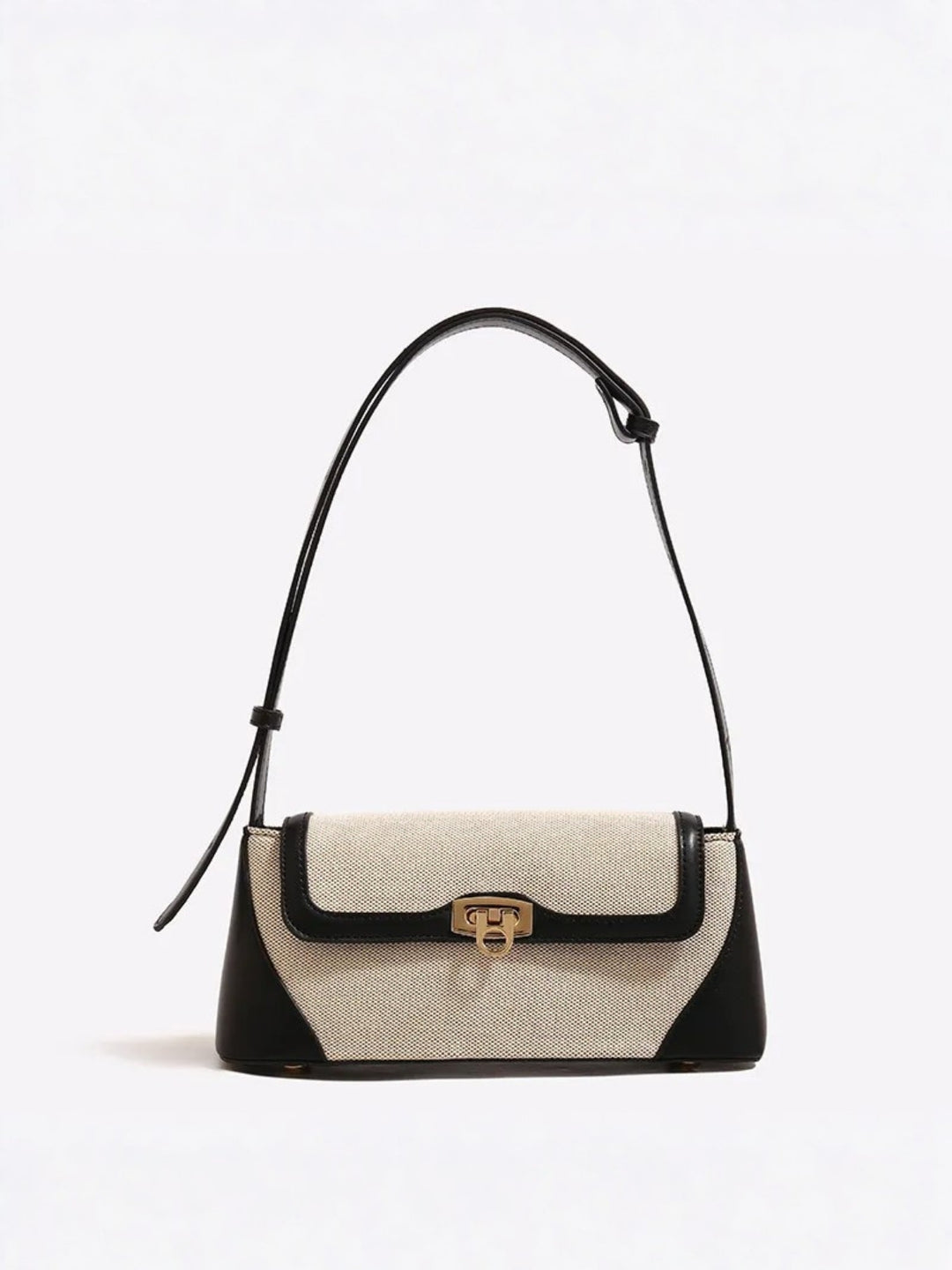 Women's Shoulder Bag with Flap Closure & Two-Tone | Baguette