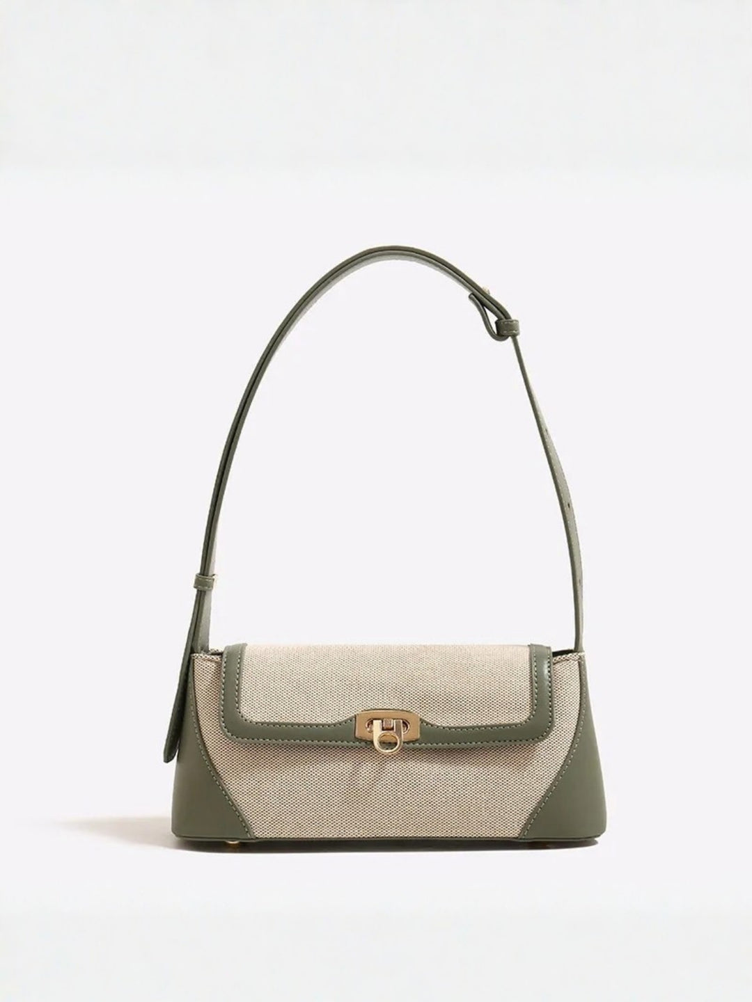 Women's Shoulder Bag with Flap Closure & Two-Tone | Baguette
