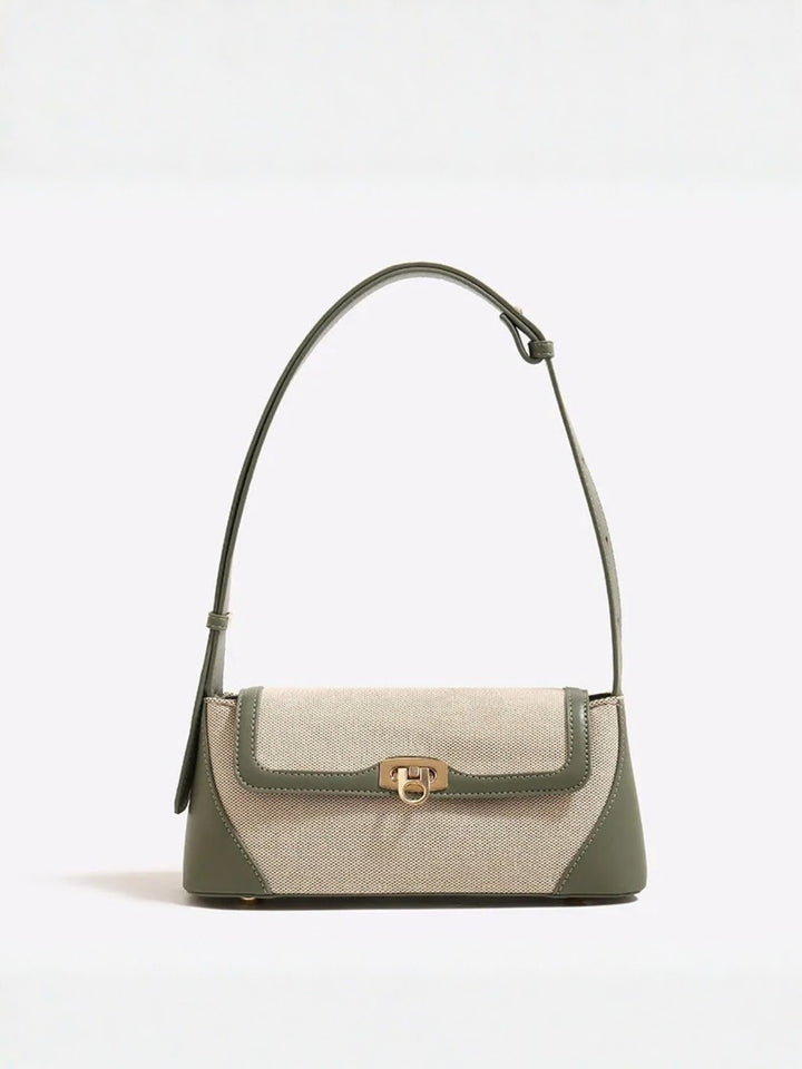 Women's Shoulder Bag with Flap Closure & Two-Tone | Baguette