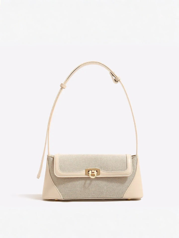 Women's Shoulder Bag with Flap Closure & Two-Tone | Baguette