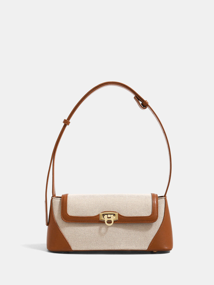Women's Shoulder Bag with Flap Closure & Two-Tone | Baguette