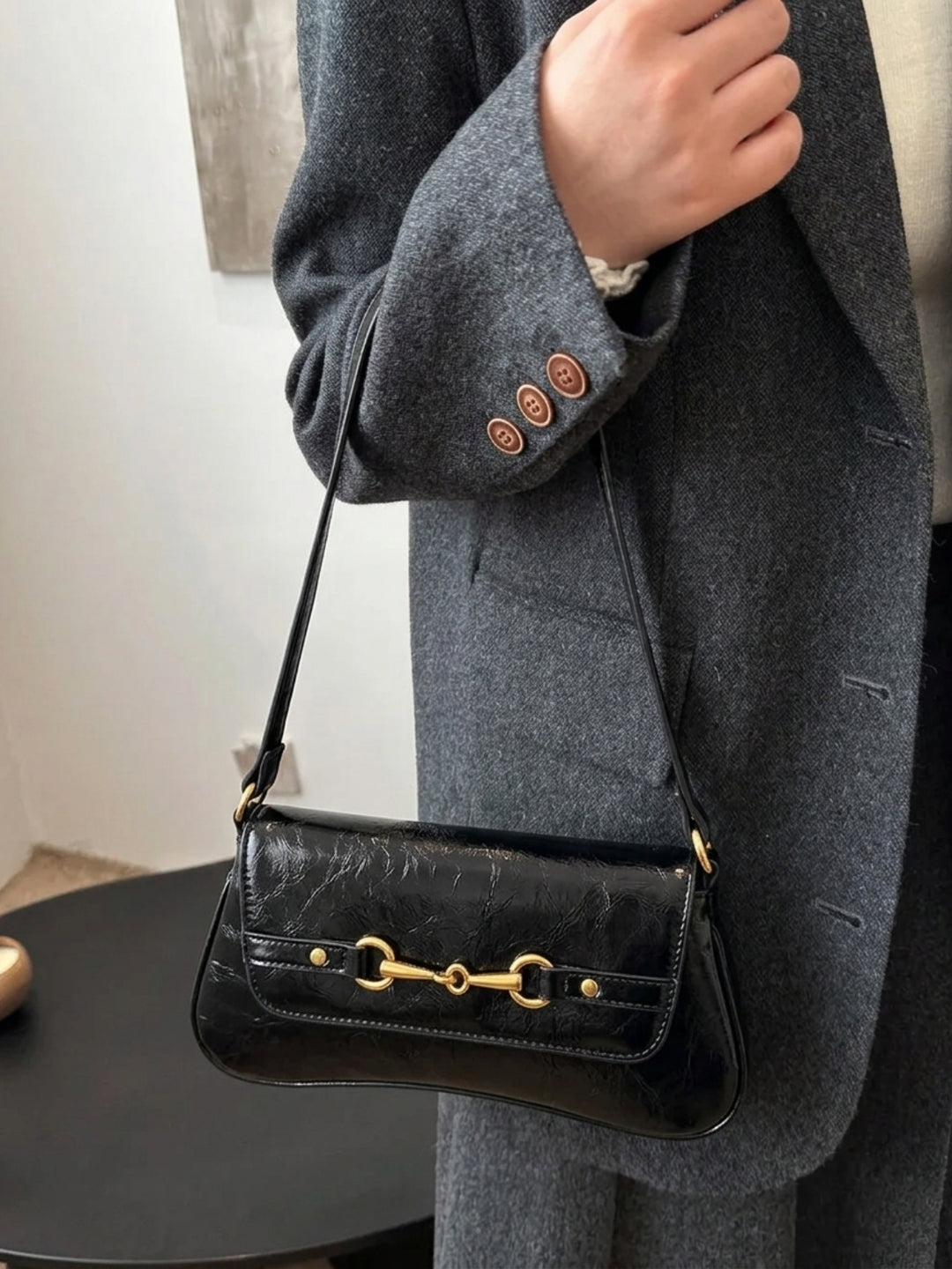 Women's Shoulder Bag with Horsebit Hardware | Baguette