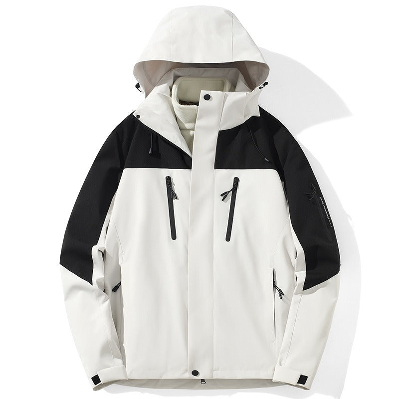 Women's Ski Jacket with Hood & Pockets | Colourblock