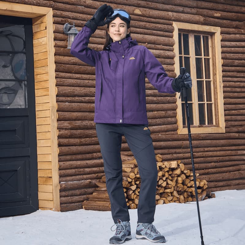 Women's Ski Jacket with Hood & Pockets | Zip Up
