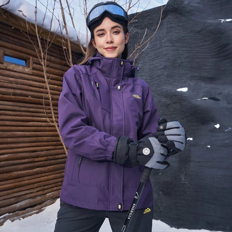Women's Ski Jacket with Hood & Pockets | Zip Up