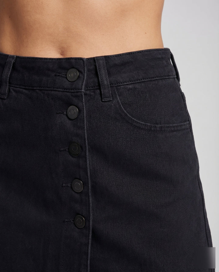 Women's Skort with Button Front & Raw Hem | Asymmetric