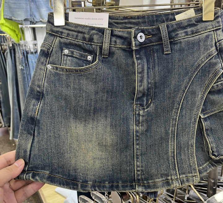 Women's Skort with Cargo Pocket & Washed Finish | High Waist