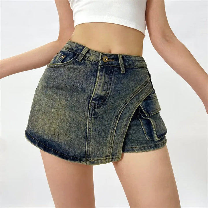 Women's Skort with Cargo Pocket & Washed Finish | High Waist