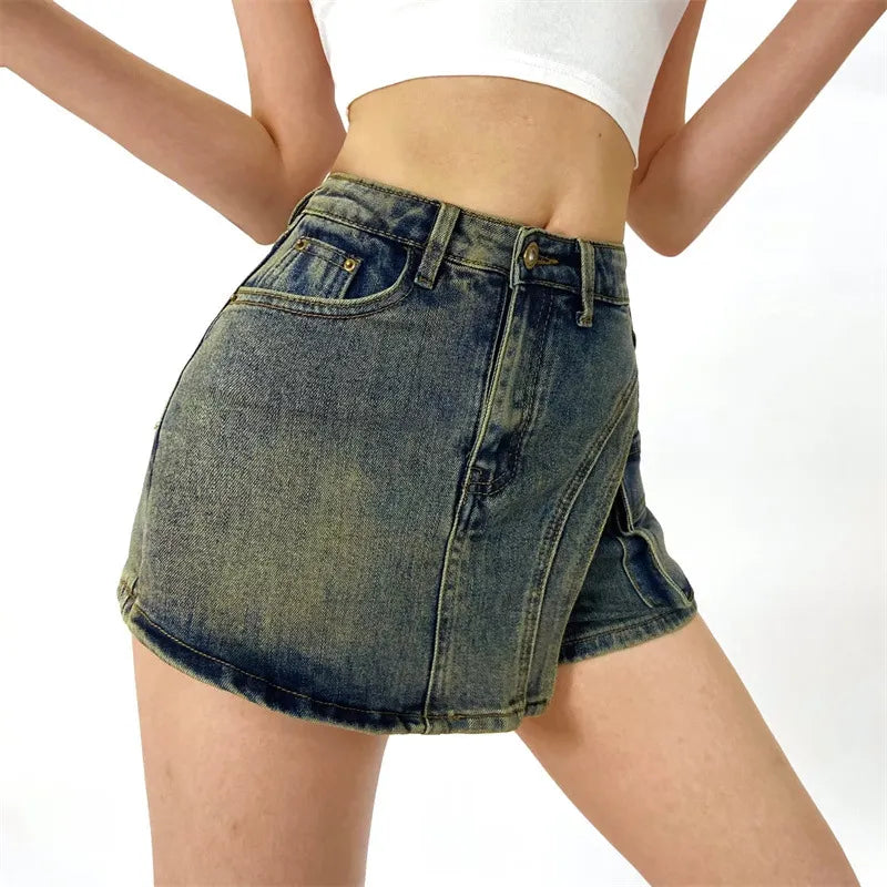 Women's Skort with Cargo Pocket & Washed Finish | High Waist