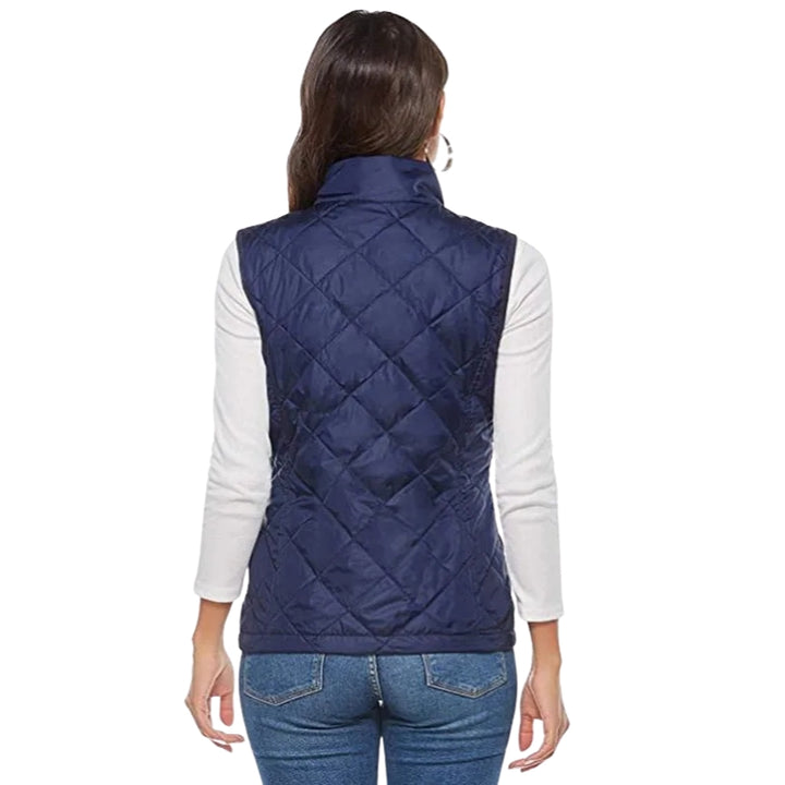 Women's Slim Fit Heated Vest with Stand Collar & Zip Up | Winter