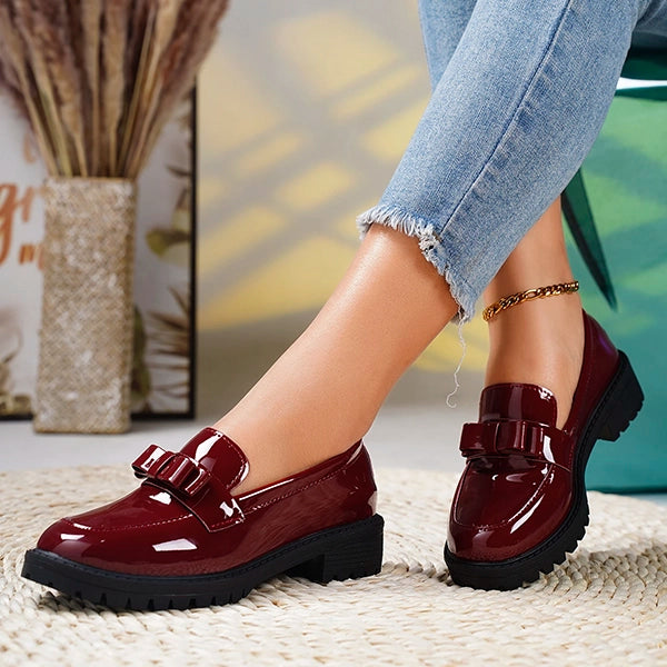 Women's Slip-On Loafers with Bow Detail | Platform Sole