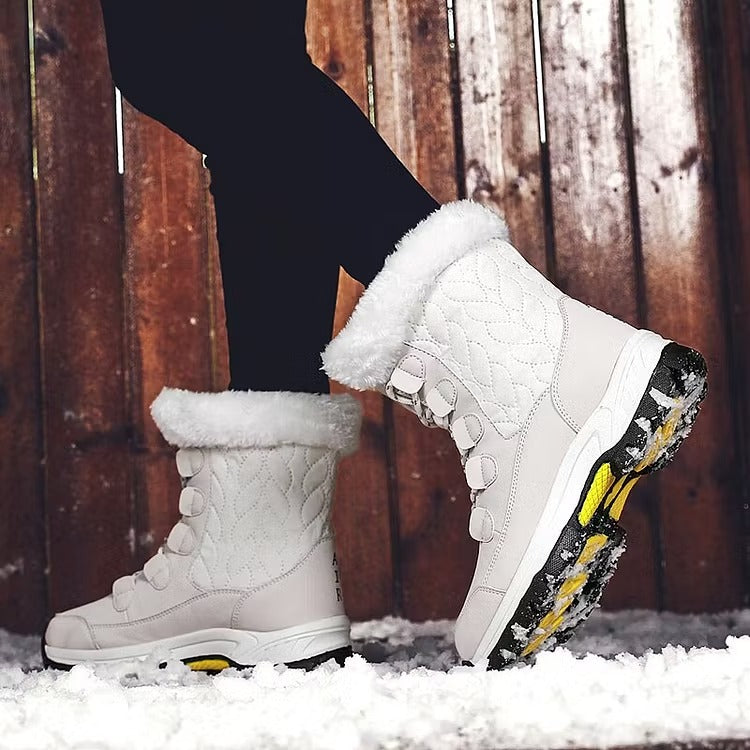 Women's Snow Boots with Fleece Lining & Lace Up | Platform