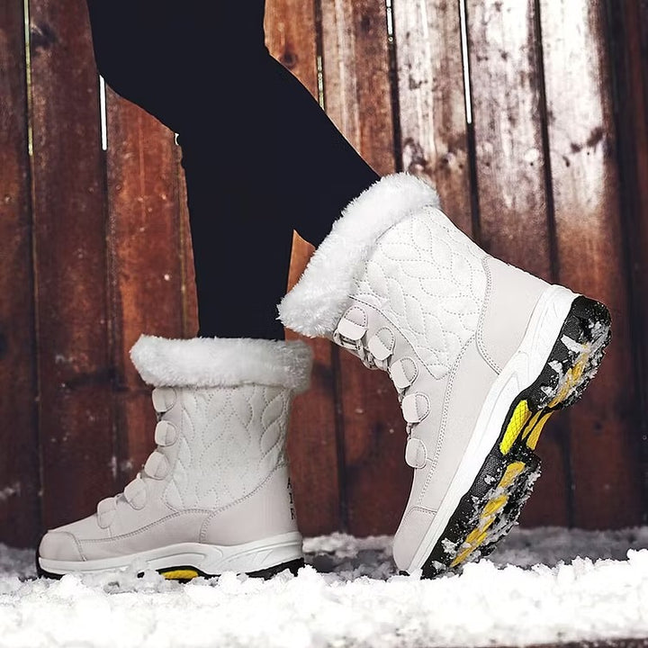 Women's Snow Boots with Fleece Lining & Lace Up | Platform