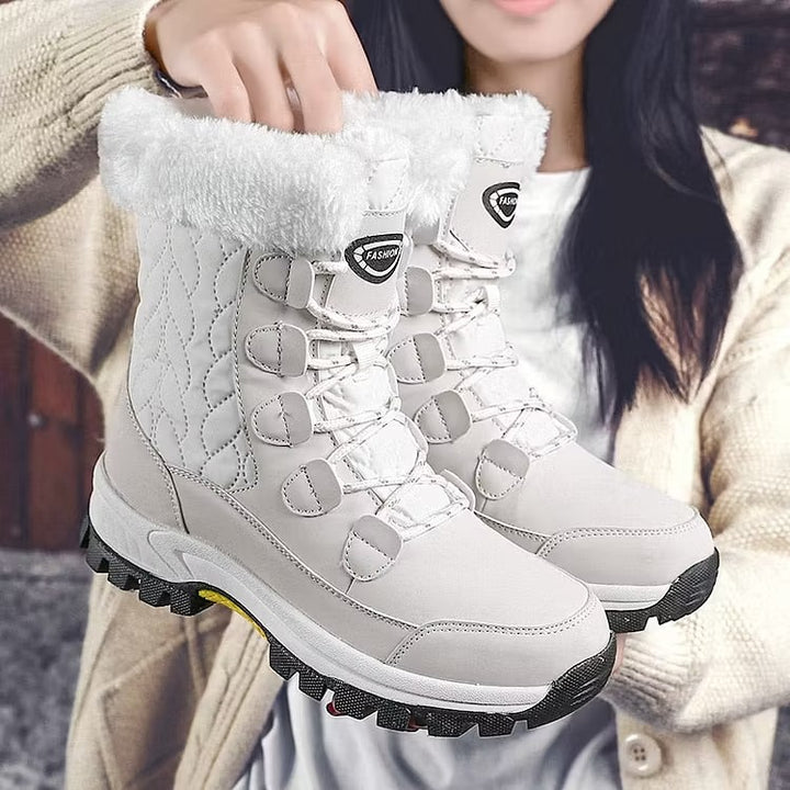 Women's Snow Boots with Fleece Lining & Lace Up | Platform