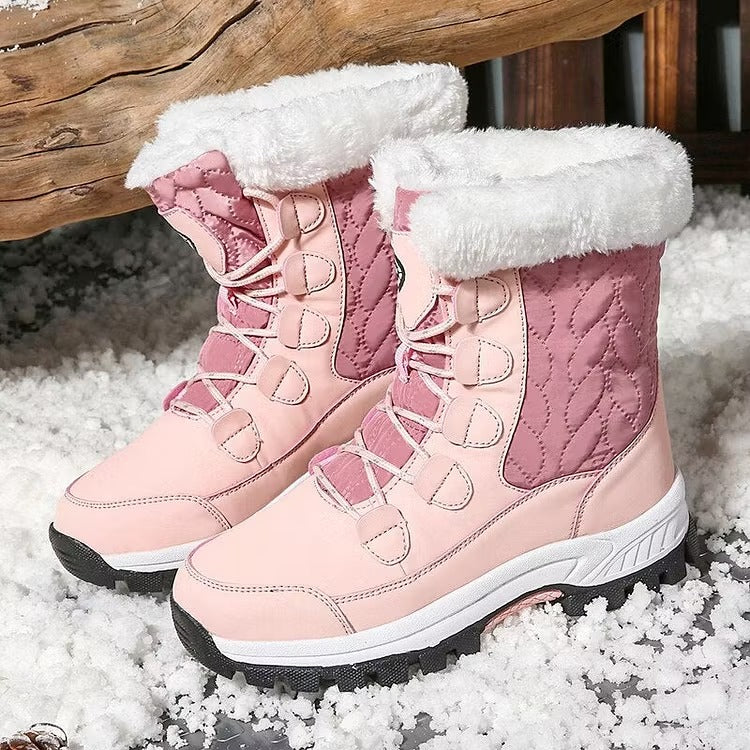 Women's Snow Boots with Fleece Lining & Lace Up | Platform