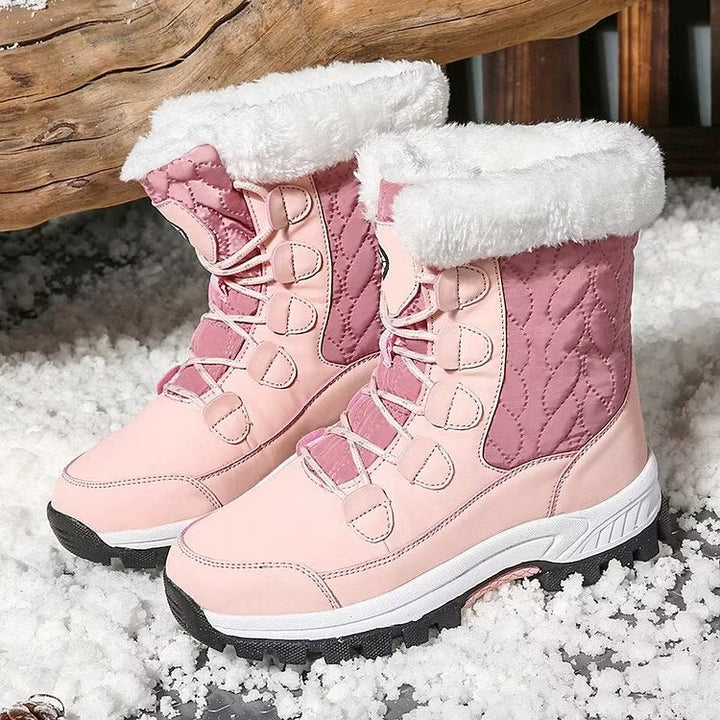 Women's Snow Boots with Fleece Lining & Lace Up | Platform