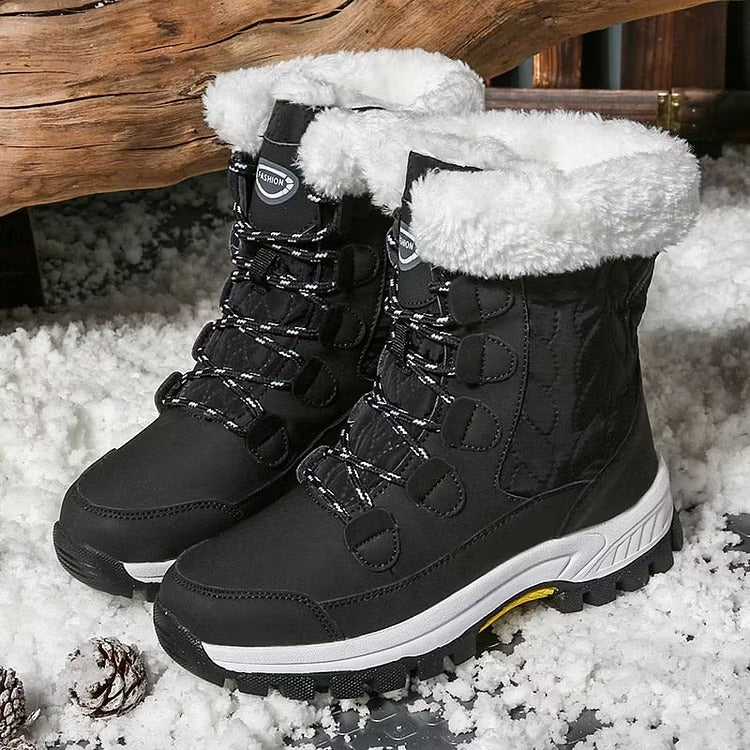 Women's Snow Boots with Fleece Lining & Lace Up | Platform