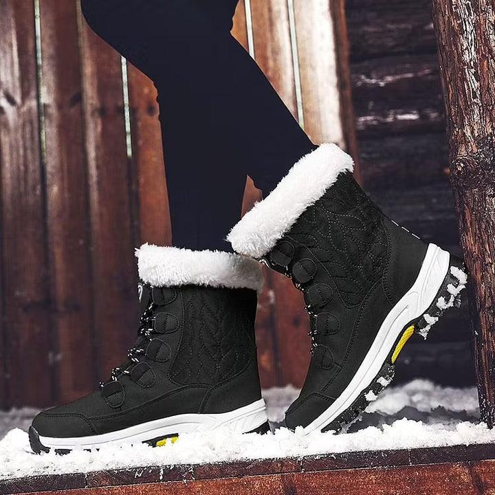 Women's Snow Boots with Fleece Lining & Lace Up | Platform