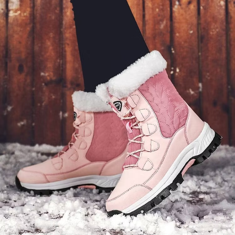 Women's Snow Boots with Fleece Lining & Lace Up | Platform