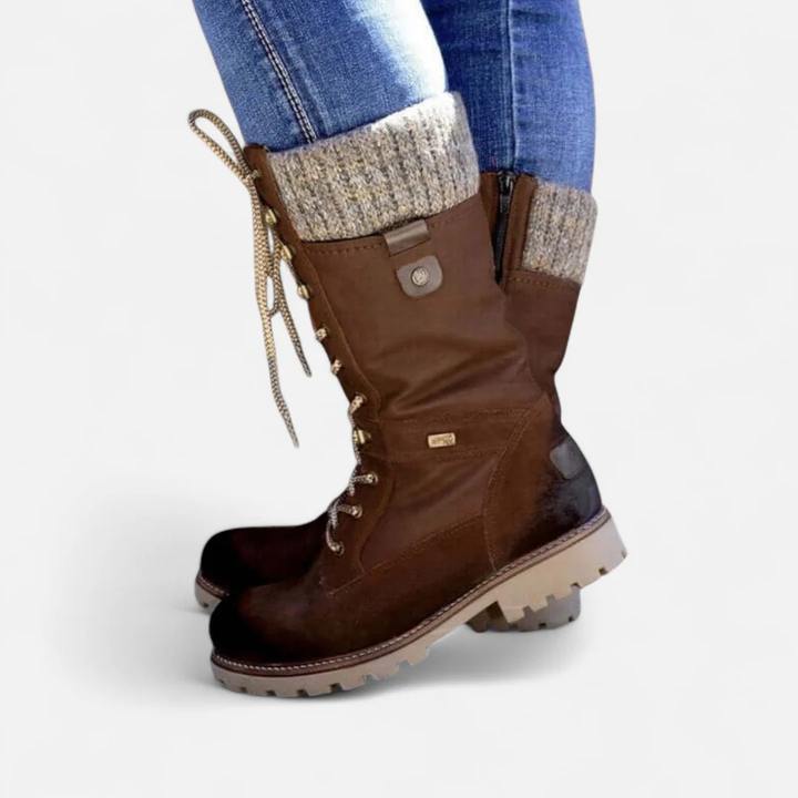 Women's Snow Boots with Knit Cuff | Lace Up