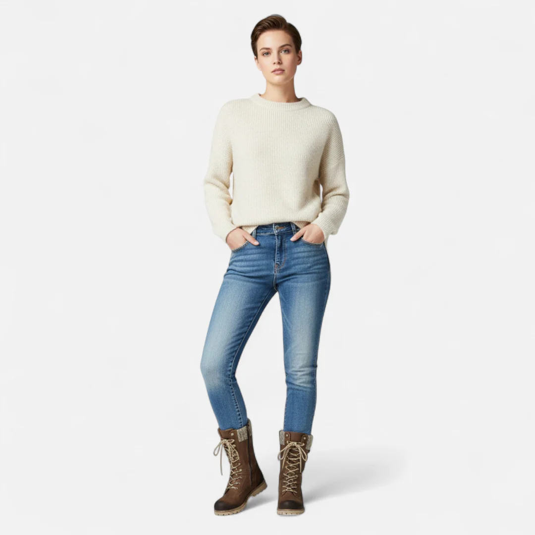 Women's Snow Boots with Knit Cuff | Lace Up