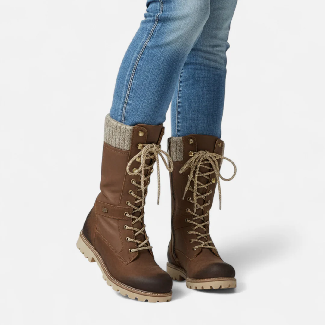 Women's Snow Boots with Knit Cuff | Lace Up
