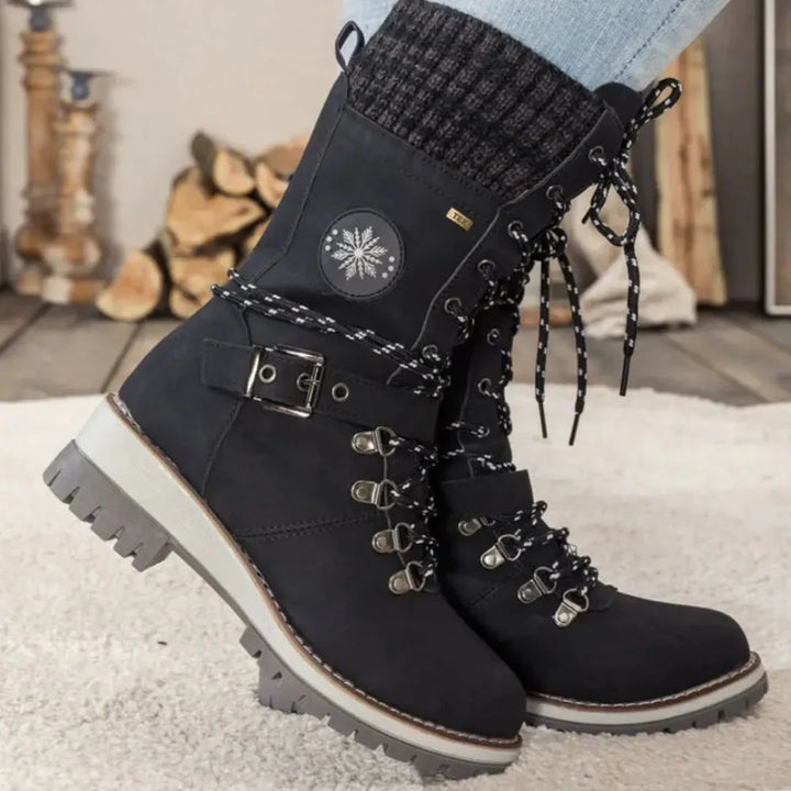 Women's Snow Boots with Lace Up & Buckle | Platform