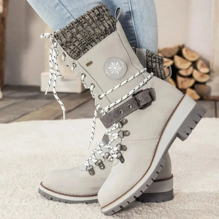 Women's Snow Boots with Lace Up & Buckle | Platform