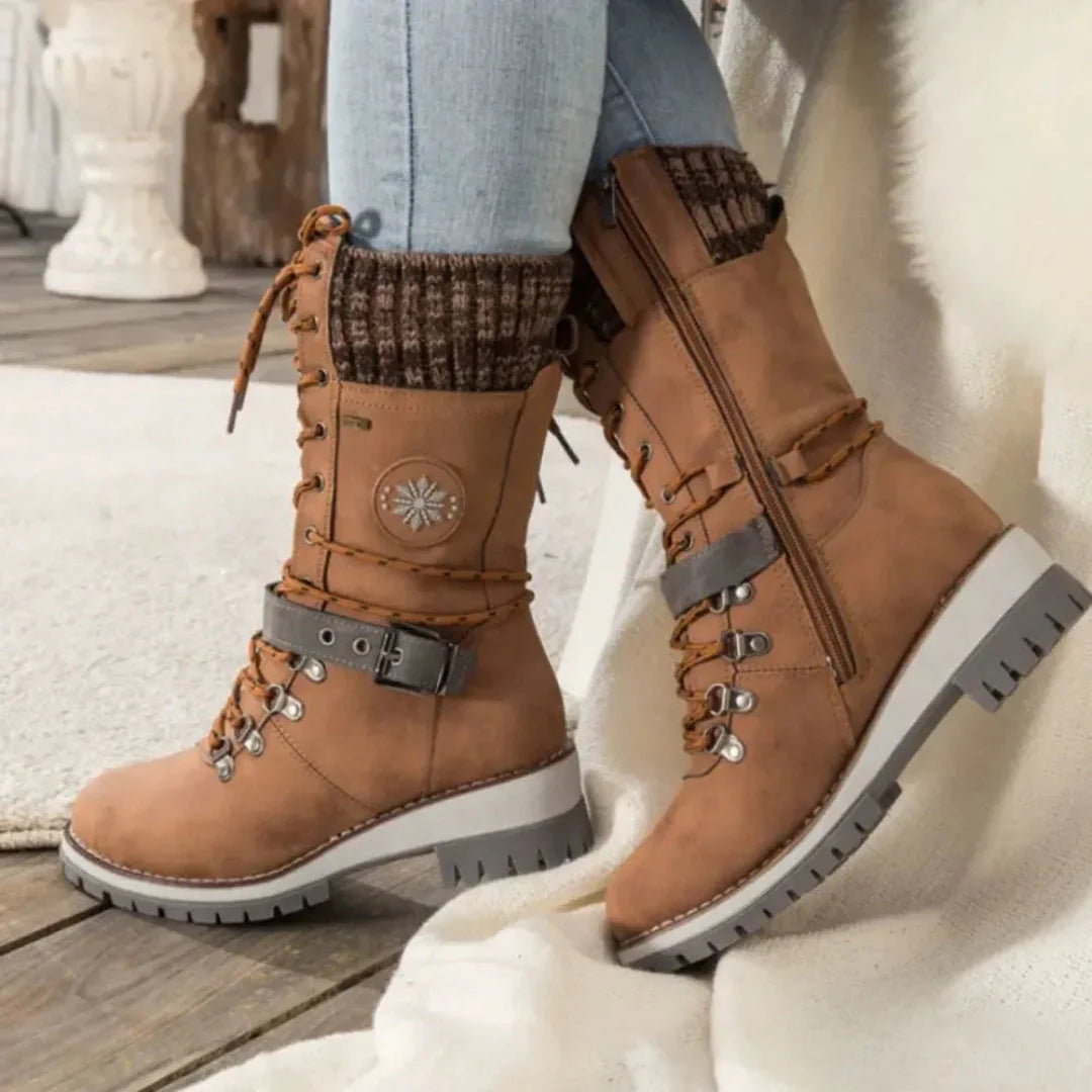 Women's Snow Boots with Lace Up & Buckle | Platform