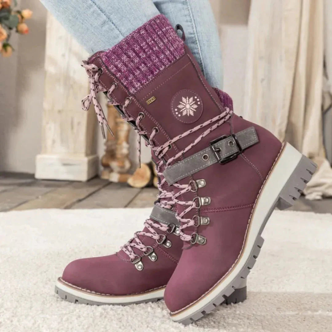 Women's Snow Boots with Lace Up & Buckle | Platform