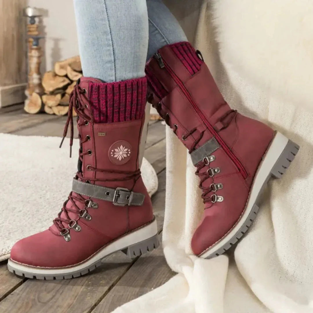 Women's Snow Boots with Lace Up & Buckle | Platform