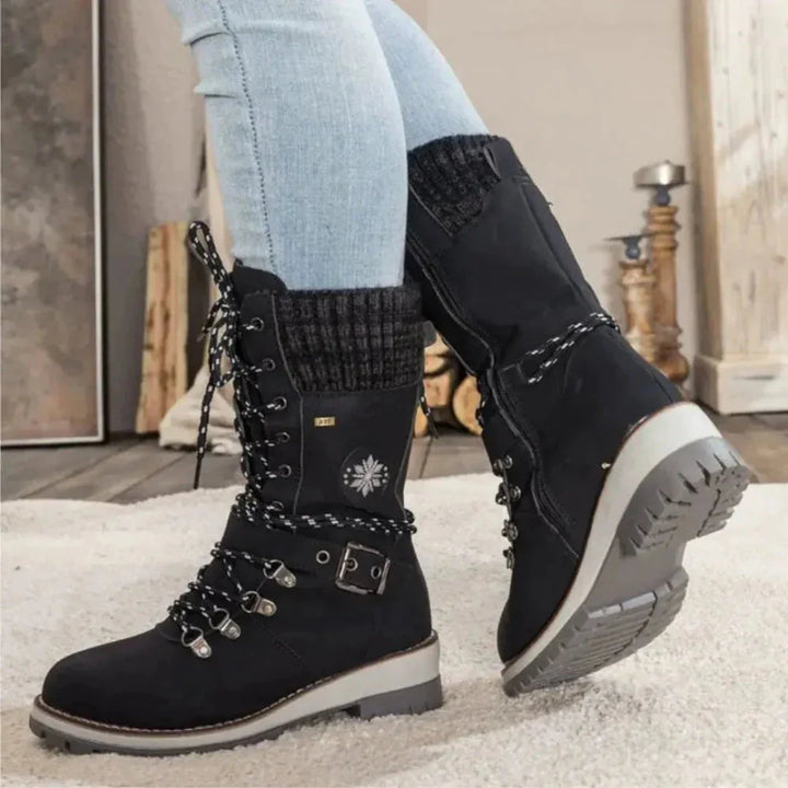 Women's Snow Boots with Lace Up & Buckle | Platform