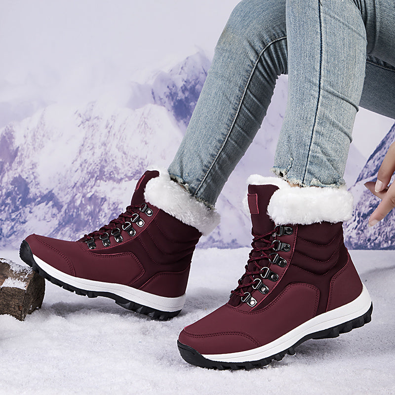 Women's Snow Boots with Plush Lining & Lace Up | Ankle