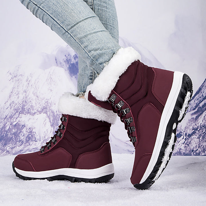 Women's Snow Boots with Plush Lining & Lace Up | Ankle