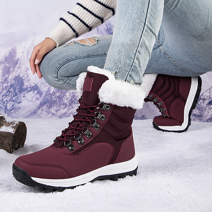 Women's Snow Boots with Plush Lining & Lace Up | Ankle