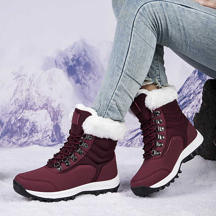 Women's Snow Boots with Plush Lining & Lace Up | Ankle