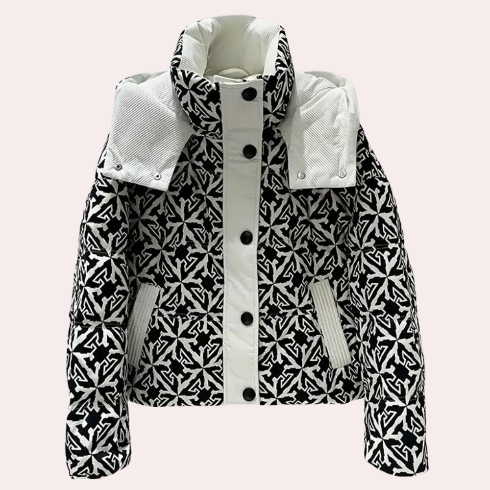 Women's Snow Jacket with Hood & Print | Puffer