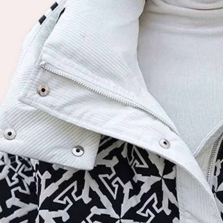 Women's Snow Jacket with Hood & Print | Puffer