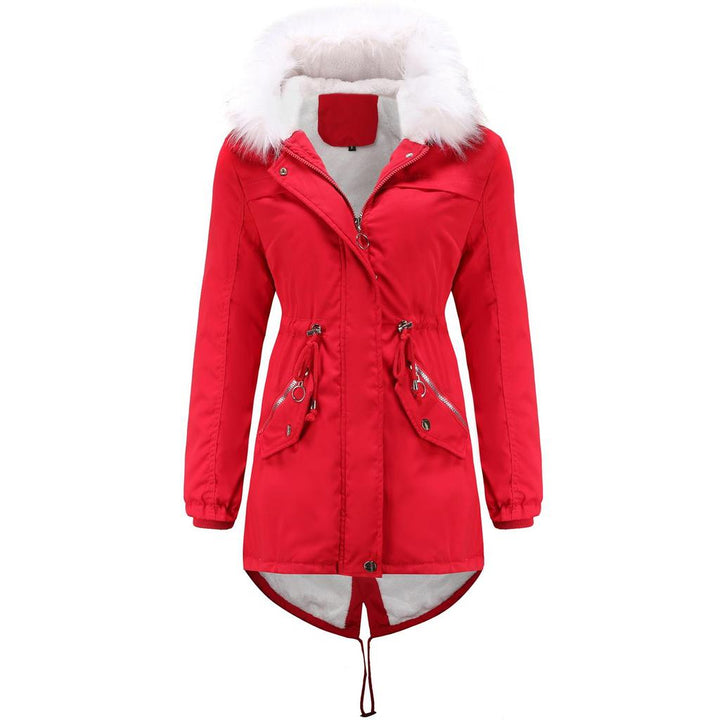 Women's Snow Jacket with Hood Trim & Drawstring Waist | Parka