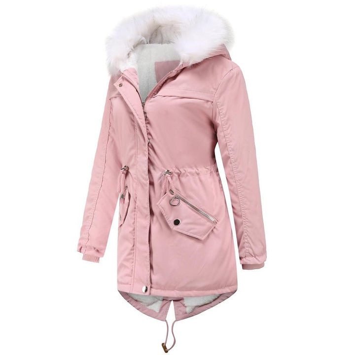 Women's Snow Jacket with Hood Trim & Drawstring Waist | Parka