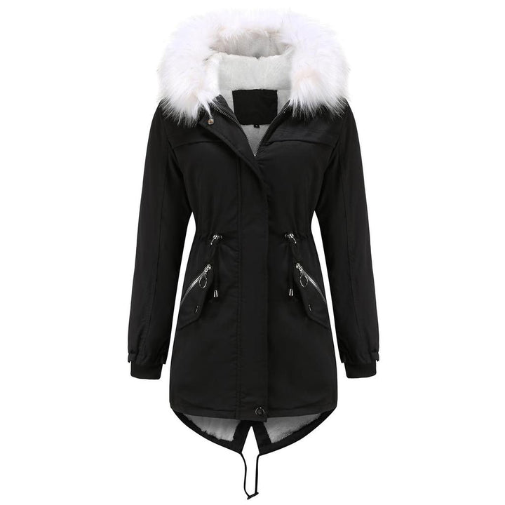 Women's Snow Jacket with Hood Trim & Drawstring Waist | Parka