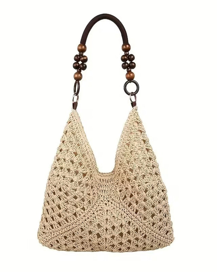 Women's Straw Beach Bag | Beaded Handle