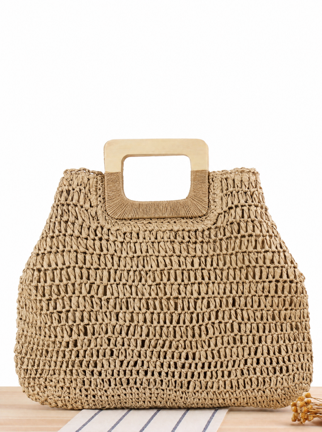 Women's Straw Beach Bag Open Weave | Top Handle