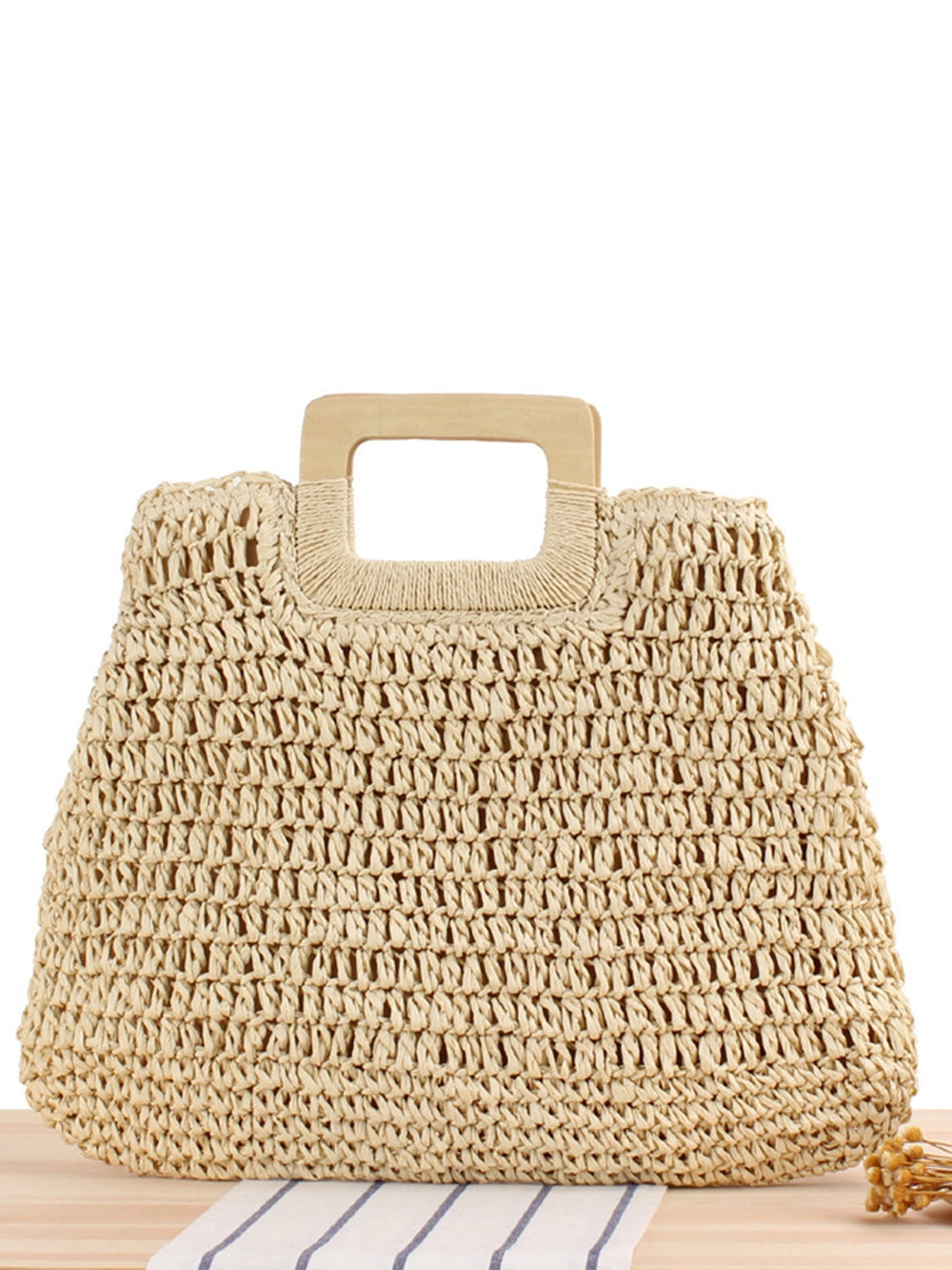 Women's Straw Beach Bag Open Weave | Top Handle