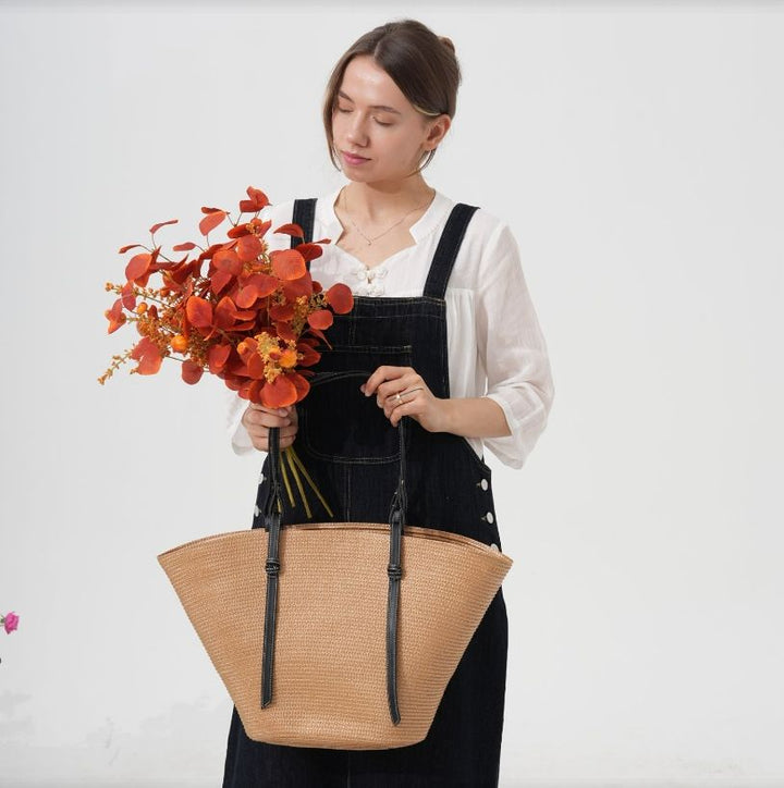 Women's Straw Beach Tote Bag | Shopper Style