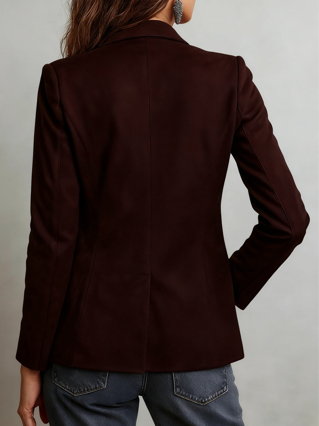 Women's Suede Jacket with Patch Pockets | Notch Lapel